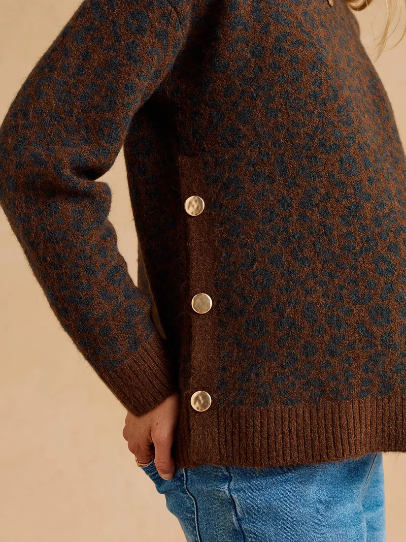 Envie De Fraise Pullover mit Stillöffnung für Schwangerschaft & Stillzeit ENVIE DE FRAISE schokolade leo, Schokolade leo, – Produktbild 4 von 4