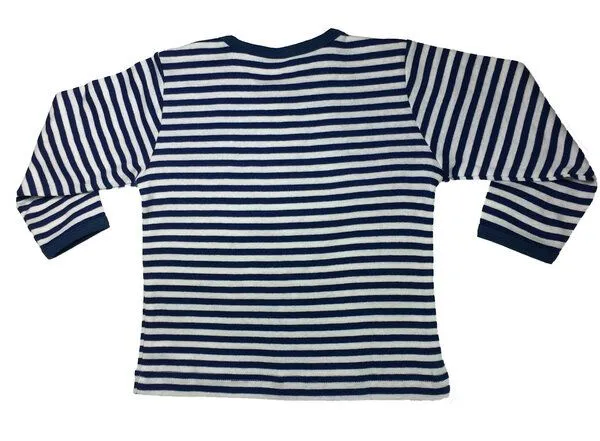 Pat und Patty Pat und Patty Gestreiftes Kinder Langarmshirt aus Bio-Baumwolle „Hund“ blau/weiss ,HUD-9 – Produktbild 3 von 3