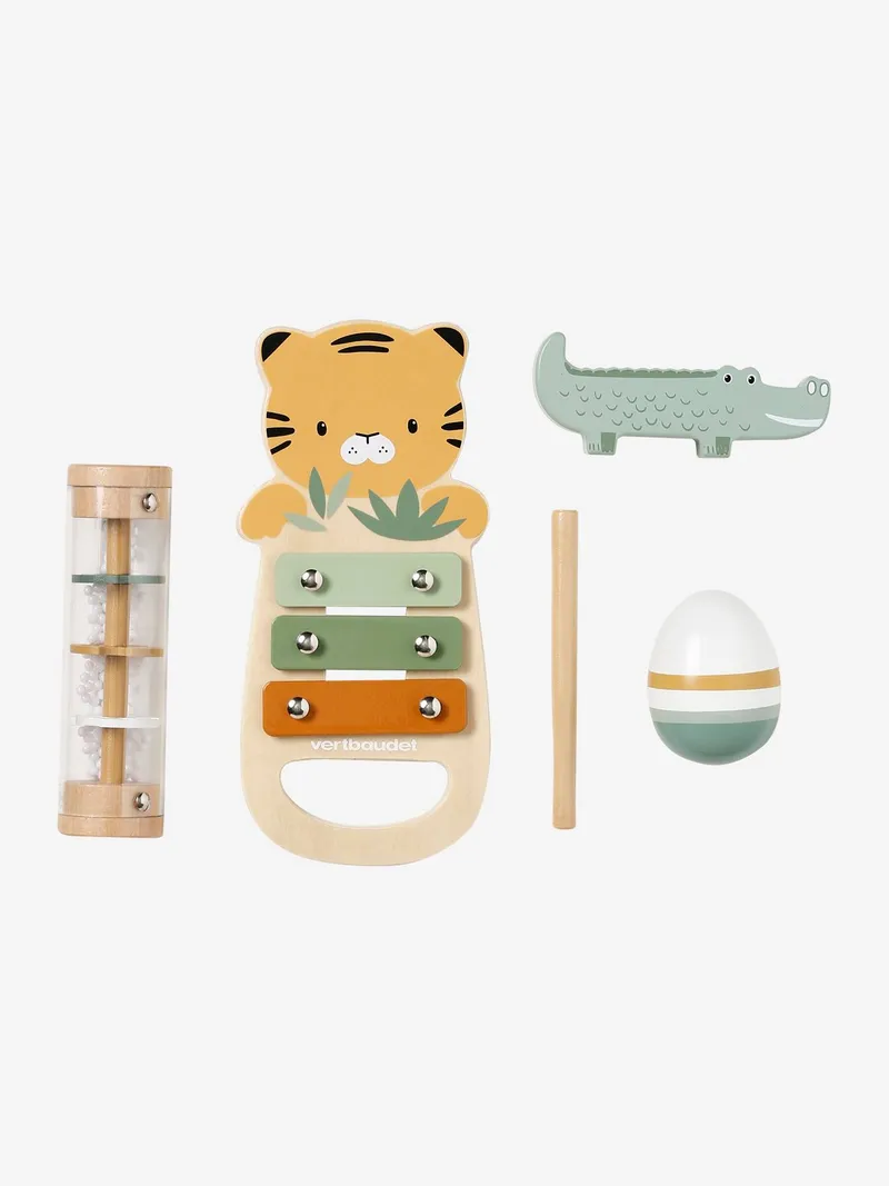 Vertbaudet 4-teiliges Set Baby Musikinstrumente TANSANIA, Braun, – Produktbild 2 von 4