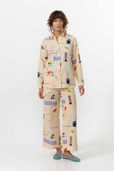 SUITE13LAB Suite13lab Langarmhemd TER im Holiday-Print, Beige, – Produktbild 2 von 3