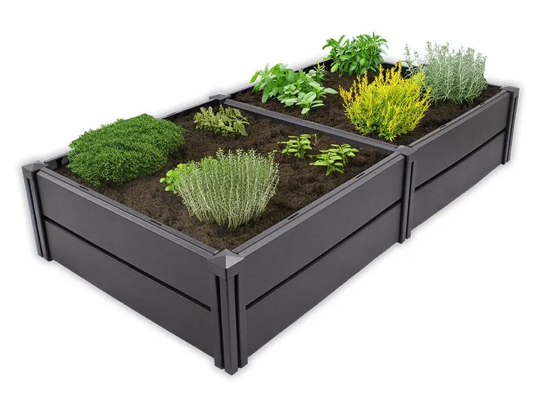 KHW KHW Hochbeet "Demeter L" aus wetterbeständigem Kunststoff, BxTxH: 158x82x31 cm, 336 Liter, Grau, – Produktbild 2 von 5