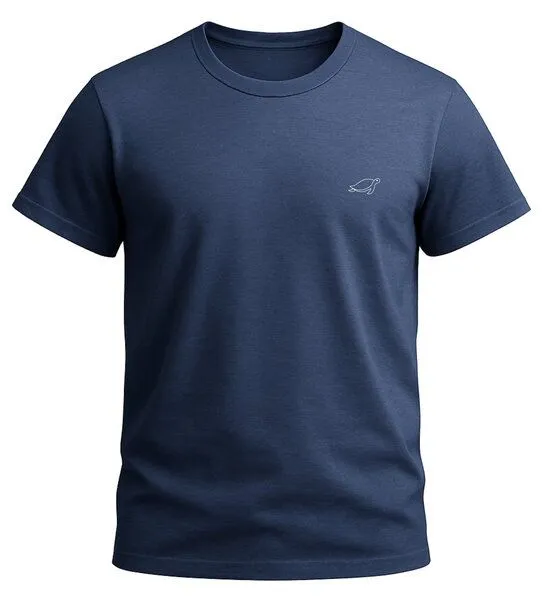 vis wear vis wear Schildkröte outline - Organic Shirt, Navy, – Produktbild 3 von 3