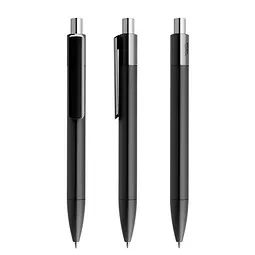 prodir prodir® Druckkugelschreiber DS4 PMM Push, blaue Mine, schwarz/silber poliert – Produktbild 1 von 1