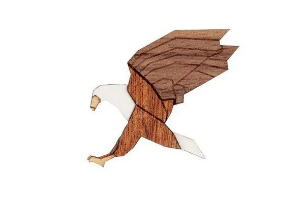 BeWooden BeWooden Brosche aus Holz Adler Unisex – Produktbild 2 von 4