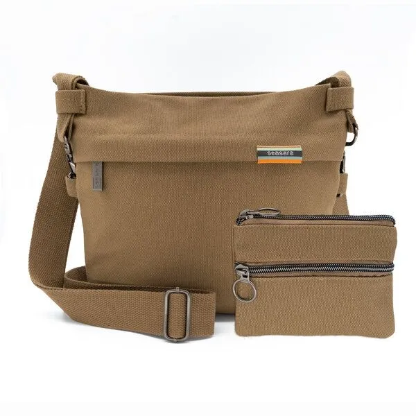 seasara seasara Tasche Umhängetasche aus Bio-Baumwolle (Canvas), Camel, – Produktbild 4 von 8