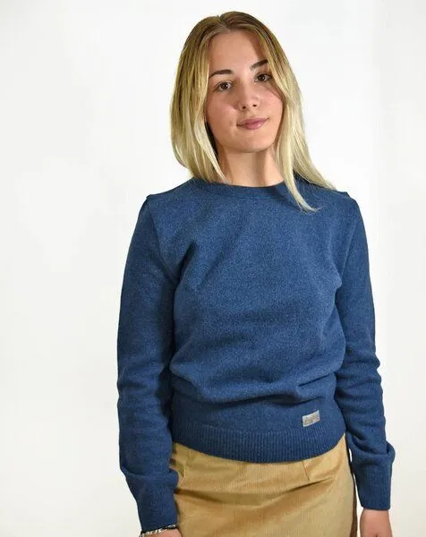 Aatise Aatise Zyclos Pullover, Rundhalsausschnitt, recycelter Wolle, Blau, – Produktbild 2 von 4