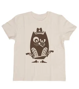 päfjes päfjes Harry der Eulen Cowboy - Kinder Shirt - fair gehandelt - Bio - Natur/Braun – Produktbild 1 von 1