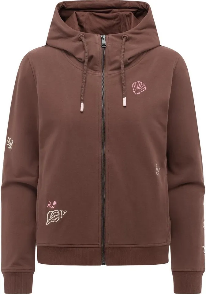 ragwear ragwear Sweatjacke Parya Embro Damen Zipper mit Stickereien, Braun, – Produktbild 2 von 3