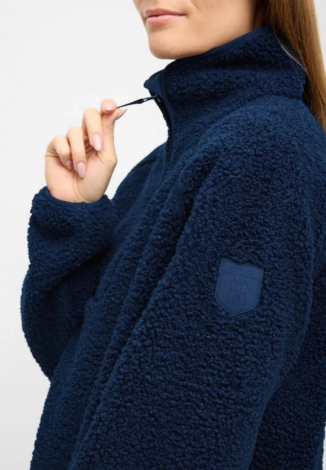 derbe derbe Fleecejacke Kuschelby Troyer Fleecepullover, Halfzip, warm, gemütlich, Blau, – Produktbild 5 von 5
