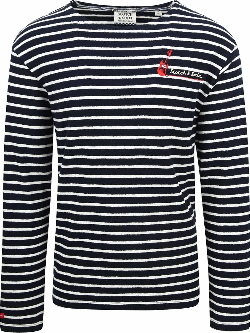 Scotch and Soda Scotch and Soda Pullover Bandana Dunkelblau Gestreift, Dunkelblau, – Produktbild 2 von 4