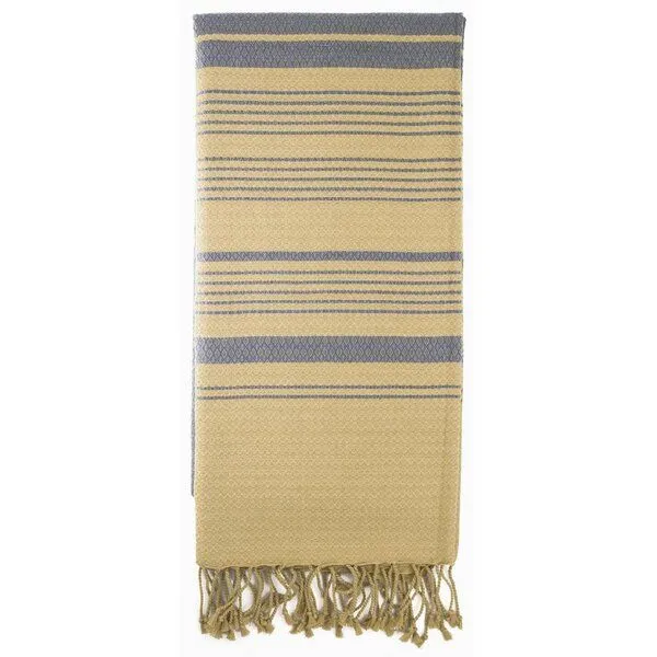 Karawan authentic Karawan authentic Hamamtuch Bio-Baumwolle Sand, Graublau, – Produktbild 3 von 4
