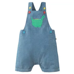 Frugi Frugi Latzhose mit Dinosaurier in jeansblau Sommerhose – Produktbild 1 von 1