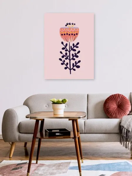 Photocircle Photocircle Poster / Leinwandbild - single flower on pink background – Produktbild 2 von 4