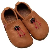 Pololo Pololo Barfußschuh/ Hausschuh "Cordel" outdoor, aus pflanzlich gegerbtem Leder mit Gummisohle, für drinnen und draussen, Größen 20-34, Hellbraun, – Produktbild 1 von 1