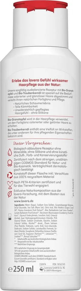 lavera lavera Bio-Pflegeshampoo "Farbglanz & Pflege", 250 ml – Produktbild 5 von 5