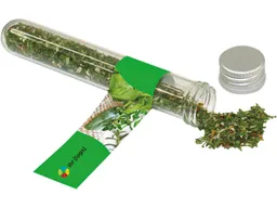 Reagenzglas mit Bio-Kräutern 'Kräuter der Provence' mit 1-4-farbigem Aufdruck – Produktbild 1 von 1