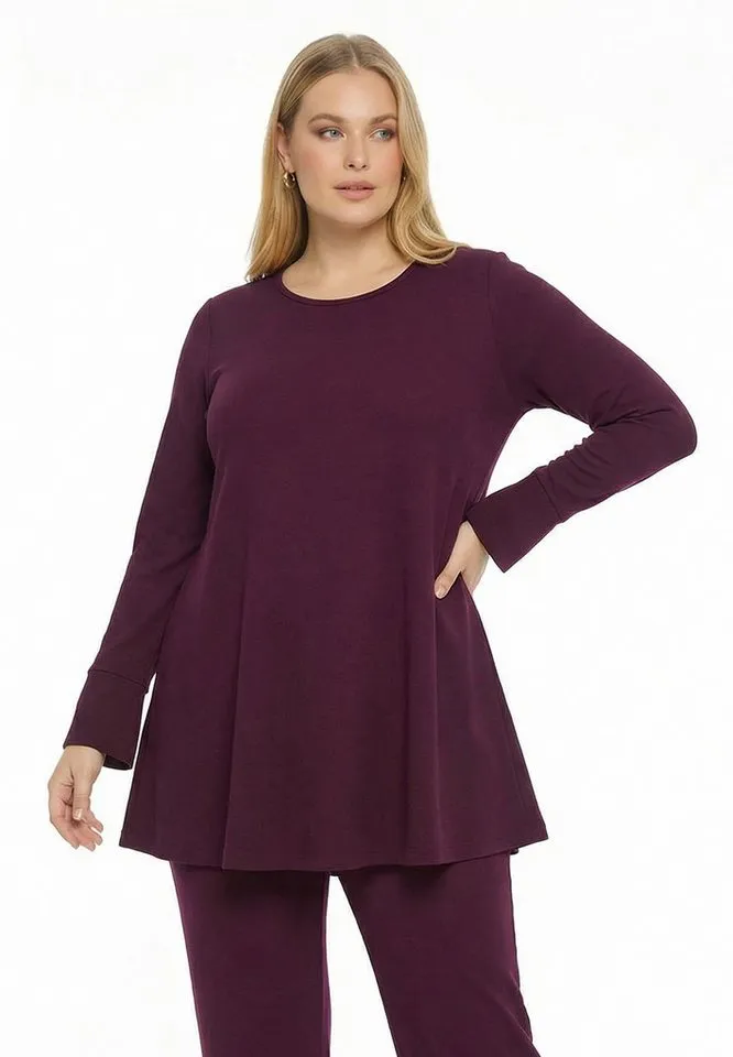 YOEK Tunika Damen Tunika mit Langarm, Lila, – Produktbild 1 von 4