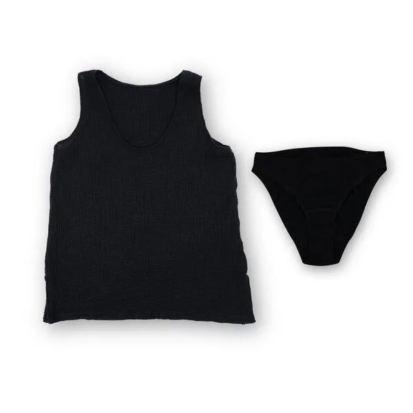 Hutch&Putch Hutch&Putch Musselin Basic Top "Mona" • mit Baumwoll-Slip, Schwarz, – Produktbild 1 von 5