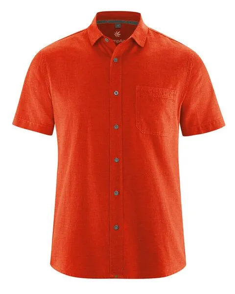 HempAge HempAge Herren Hemd Kurzhemd Hanf/Biobaumwolle, Magna (rot), – Produktbild 2 von 4