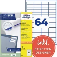 Avery Zweckform 6.400 Zweckform Etiketten 48,5 x 16,9 mm, A4 – Produktbild 3 von 3