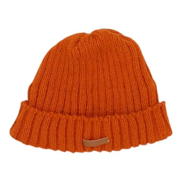 short'n'pietz short'n'pietz handgestrickte Schurwollmütze "Fisherman", Orange, – Produktbild 1 von 2