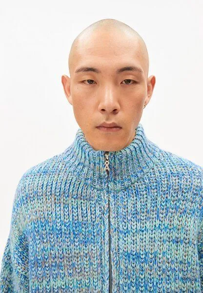 ARMEDANGELS ARMEDANGELS UN-WASTED Herren Cardigan aus Bio-Woll Mix, Smart lilac-apple neon-dynamo blue, – Produktbild 3 von 4