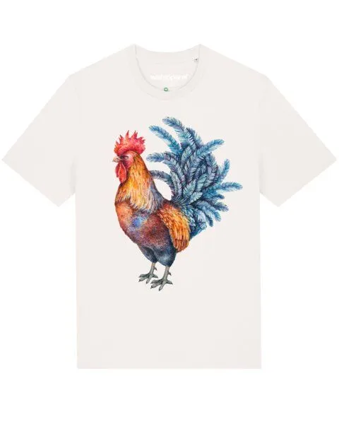 watapparel watapparel T-Shirt Unisex Grimmiger Gockel, Off white, – Produktbild 1 von 4