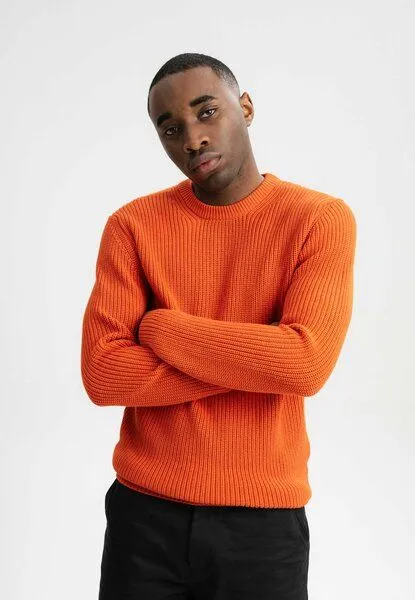 MELA MELA Strickpullover RAVI aus 100% Bio-Baumwolle, Orange brick, – Produktbild 1 von 4