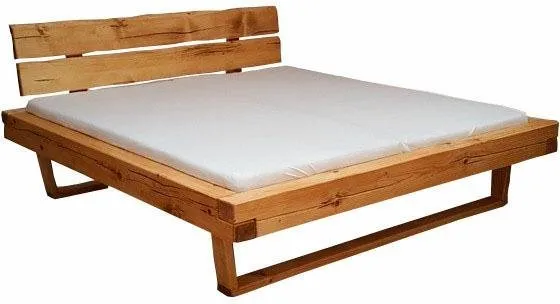 OTTO home Schlafzimmer-Set Ultima, 3-tlg., Bettgestell & 2 Nachttische aus massivem Fichtenholz, (Set, 3-tlg., Liegefläche 180x200cm, Belastbarkeit je Seite bis zu 200kg), Scandi Rustikale Balken-Optik, FSC®-zertifiziert, Pro Seite bis 200 kg, Beige, – Produktbild 5 von 5