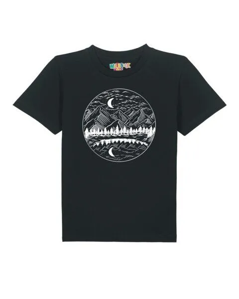 watabout.kids watabout.kids T-Shirt Kinder Mountains by night, Black, – Produktbild 1 von 2