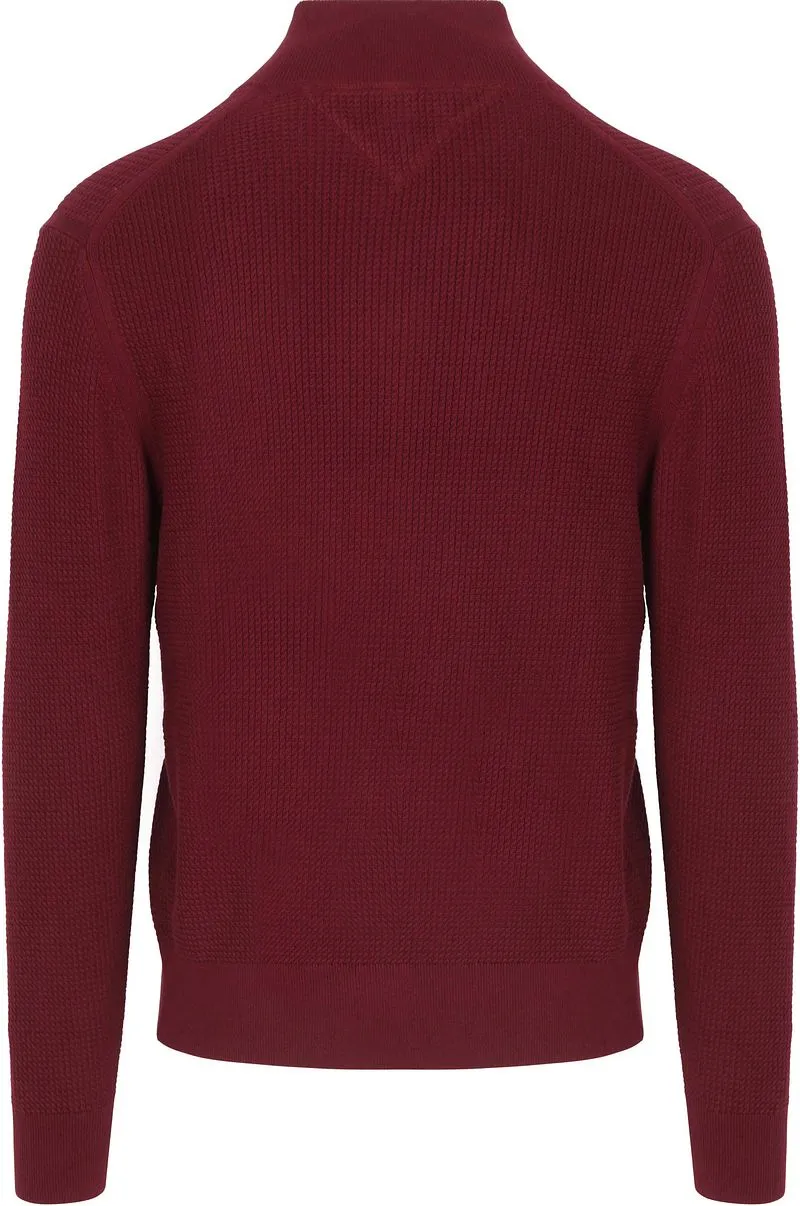 Tommy Hilfiger Tommy Hilfiger Half Zip Kabelpullover Bordeaux - Größe XXL, Rot, – Produktbild 2 von 2
