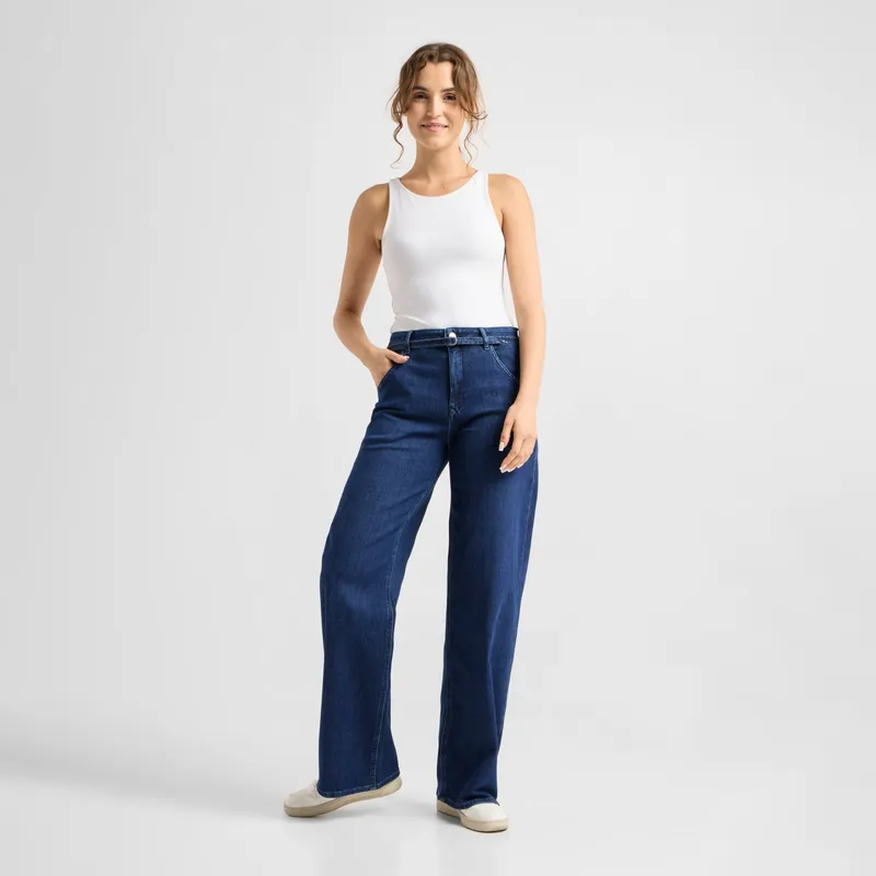 DAWN Damen Jeans BLINK High Waist Wide DAWN Bio-Baumwolle, Dark blue, – Produktbild 1 von 4
