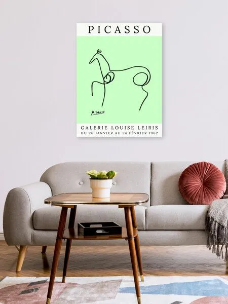Photocircle Photocircle Poster / Leinwandbild - Picasso Pferd – grün – Produktbild 2 von 4