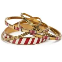 El Puente El Puente Armreifen aus Messing in Rot-Goldfarben (5er-Set) | Fair Trade & Handmade aus Indien – Produktbild 1 von 1