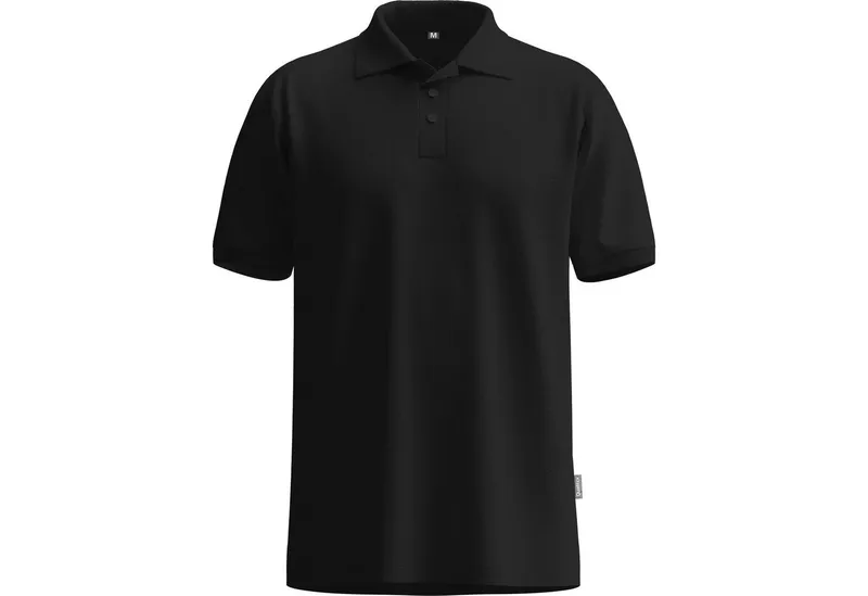 Qualitex Workwear Warnschutz-Shirt Poloshirt Herren Kurzarm – atmungsaktiv & nachhaltig Polo Shirt (1-tlg) Herren Poloshirt kurzarm aus Tencel – bequem, robust & vielseitig, Schwarz, – Produktbild 1 von 3