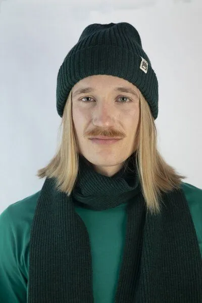 Strickmütze aus Merinowolle, abstehend Unisex Kiwistories, Grün, – Produktbild 1 von 4