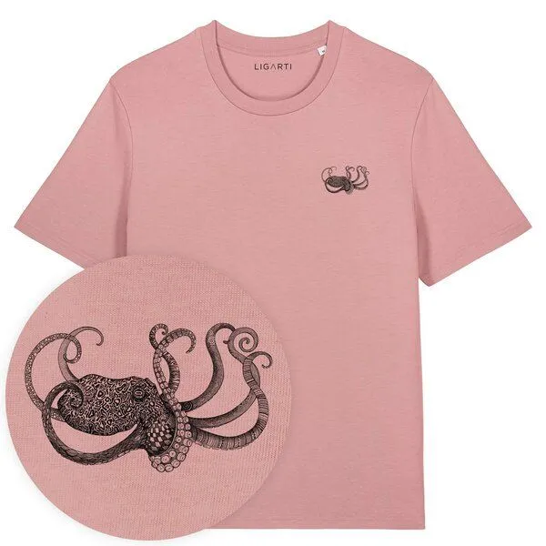 LIGARTI LIGARTI T-shirt - Oktopus, Altrosa, – Produktbild 1 von 4
