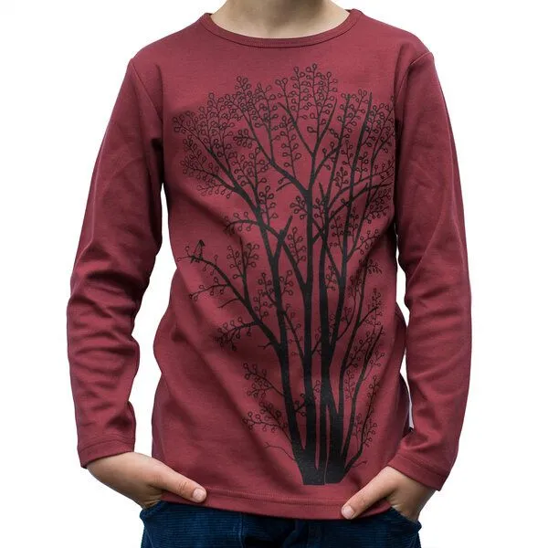 Cmig Cmig Erle mit Elster Langarmshirt für Kinder, Apple butter (rot), – Produktbild 2 von 3