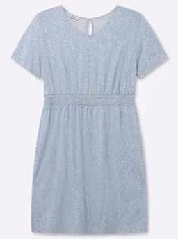 sheego Blumenkleid bleu-ecru-bedruckt – Produktbild 1 von 1