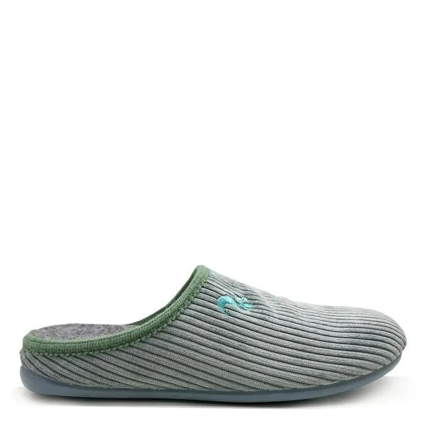 thies Veganer "thies ® Eco Cord Slipper" aus zertifiziertem recyceltem PES Cord, Mint, – Produktbild 1 von 4