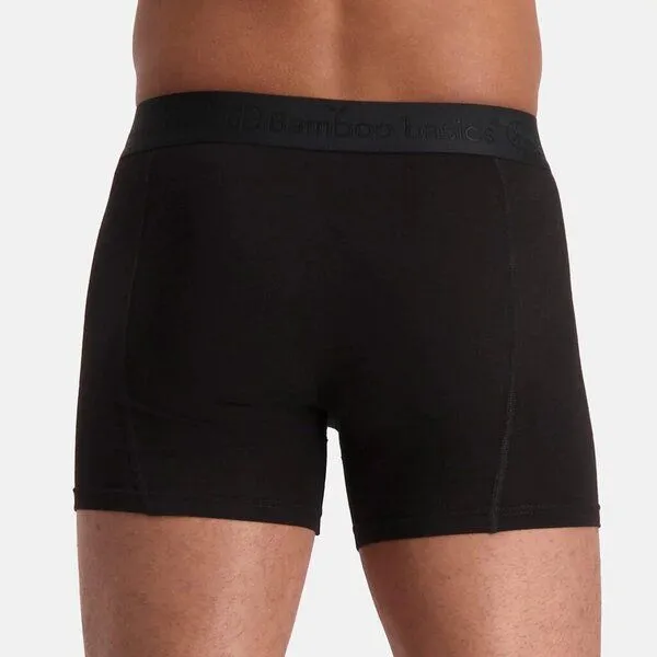 Bamboo Basics Bamboo Basics Enganliegende Herren Boxershorts RICO aus Bambusviskose / Biobaumwolle (3er Pack), Total black (schwarz), – Produktbild 4 von 4