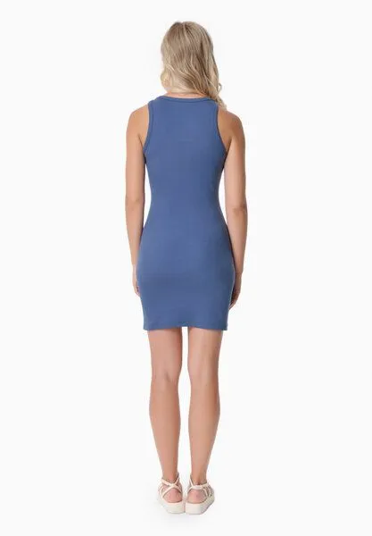 ORGANICATION ORGANICATION DERREN | Geripptes Kleid aus Bio-Baumwolle, Light navy, – Produktbild 3 von 4