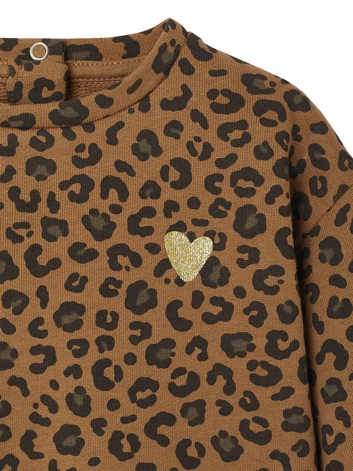 Envie De Fraise Envie De Fraise Sweatshirt Baby Sweatshirt Mama-Tochter-Capsule LEOPARD Mini-Me, Partnerlook, Beige, – Produktbild 3 von 4