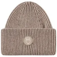 KnowledgeCotton Apparel KnowledgeCotton Apparel Woll-Mütze - Rib Beanie - aus 100% Merino Wolle, Beige (kelp melange), – Produktbild 2 von 5