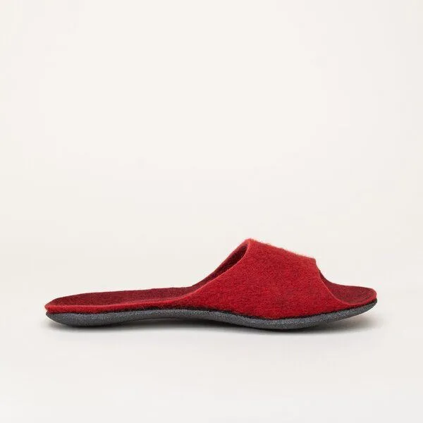 Magicfelt Magicfelt Filz-Sandale 722 für Damen aus 100% Merino-Wolle, Mittel-rot, – Produktbild 3 von 4