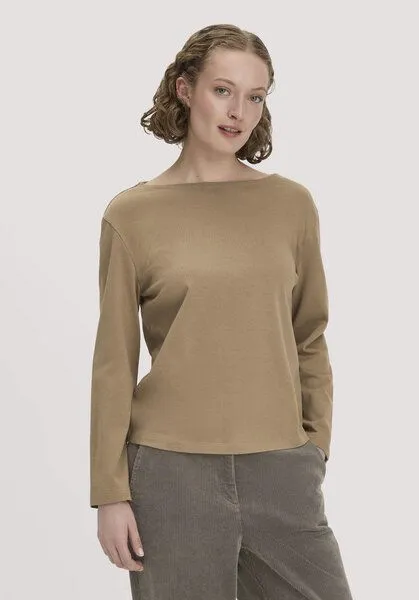 hessnatur hessnatur Heavy Jersey Longsleeve Relaxed aus reiner Bio-Baumwolle, Camelbraun, – Produktbild 1 von 4