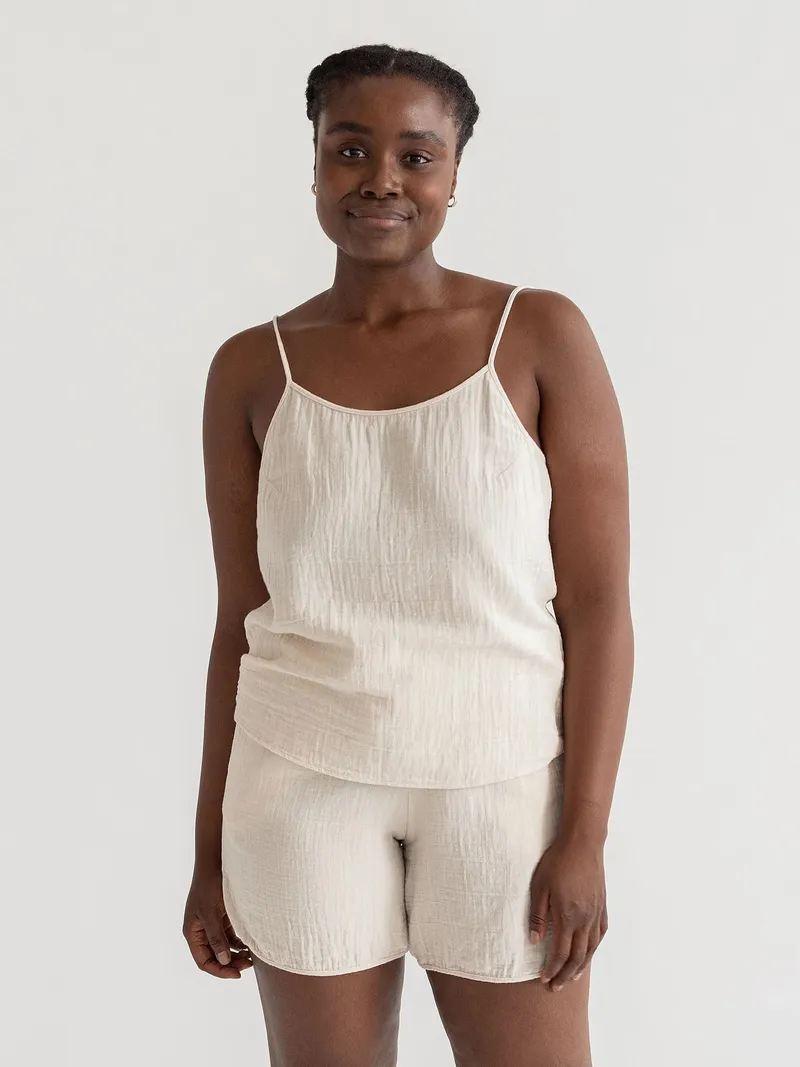 erlich textil erlich textil Finja Mousseline Top aus Bio-Baumwolle, made in Europe, Wollweiß, – Produktbild 1 von 8