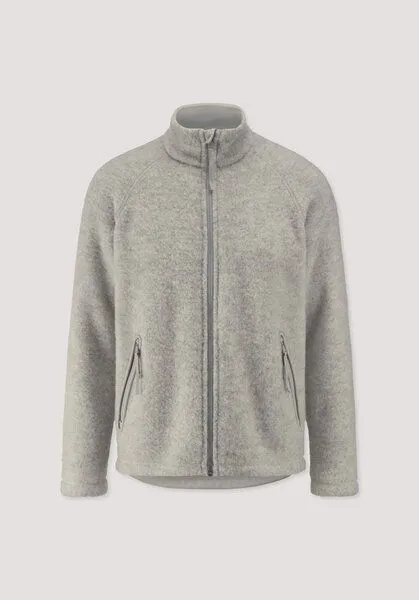 hessnatur hessnatur Wollfleece-Jacke aus reiner Bio-Merinowolle, Hellgrau, – Produktbild 4 von 4