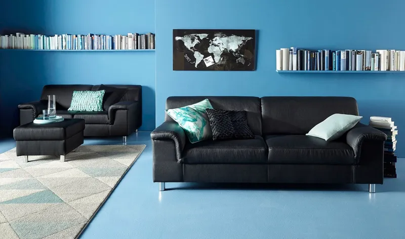 Home affaire 2,5-Sitzer Jamie zeitlos elegant, klares Design, komfortabel, Schwarz, – Produktbild 2 von 5