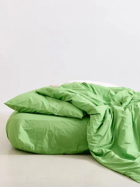 erlich textil erlich textil Fred Kopfkissenbezug aus weicher Bio-Baumwolle, made in Europe, Matcha, – Produktbild 5 von 7